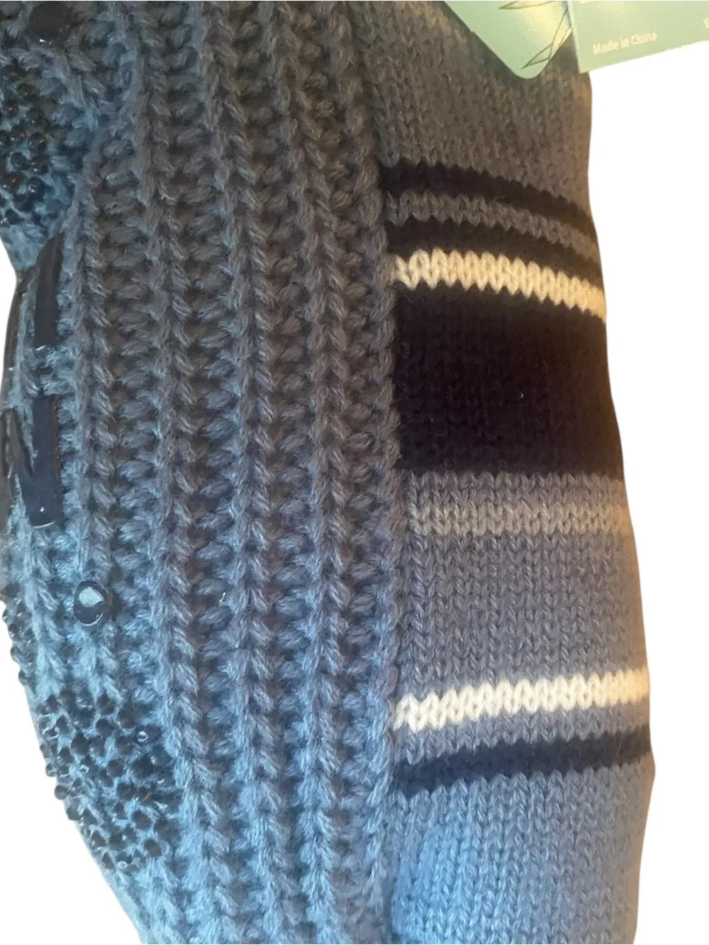 3/$25Bundle Muk Luks Unisex Sherpa-Lined Cabin Socks -Navy & Light Blue One Sz